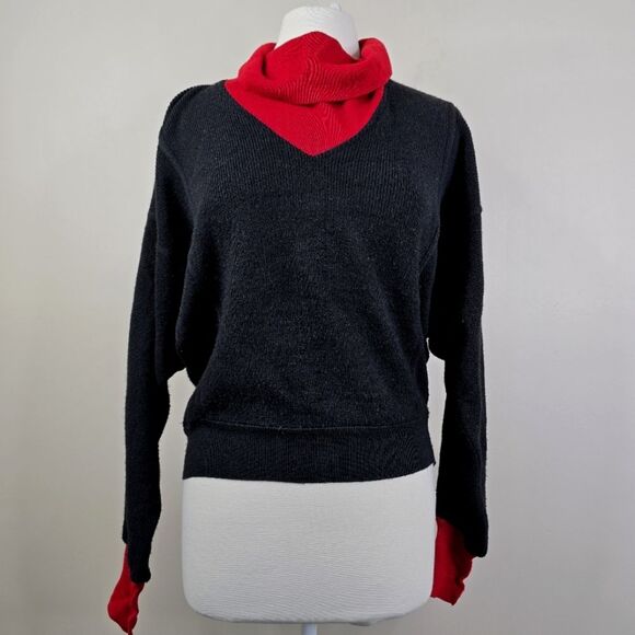 Vintage RODIER Paris Wool Acrylic Blend Long Sleeve Cowl Neck Sweater M - Picture 3 of 11